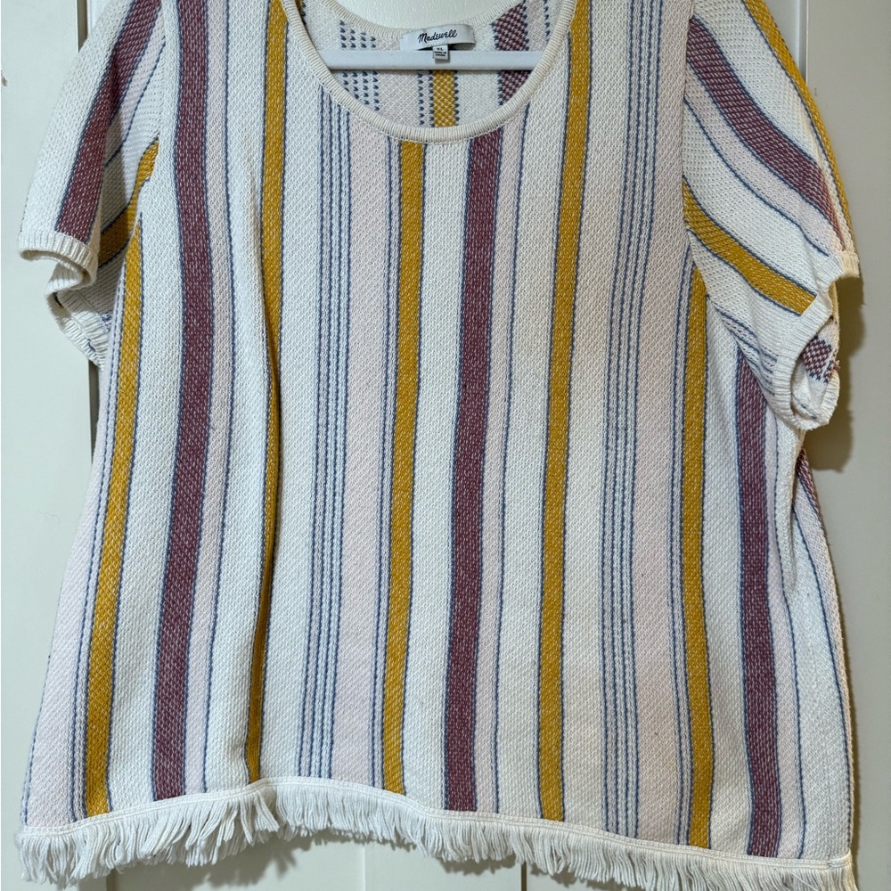 Madewell Yellow and Purple Striped Tee